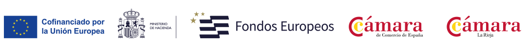 Fondo Europea de desarrollo Regional, red.es, Camara de comercio de España, Gobierno de España, Union Europea
